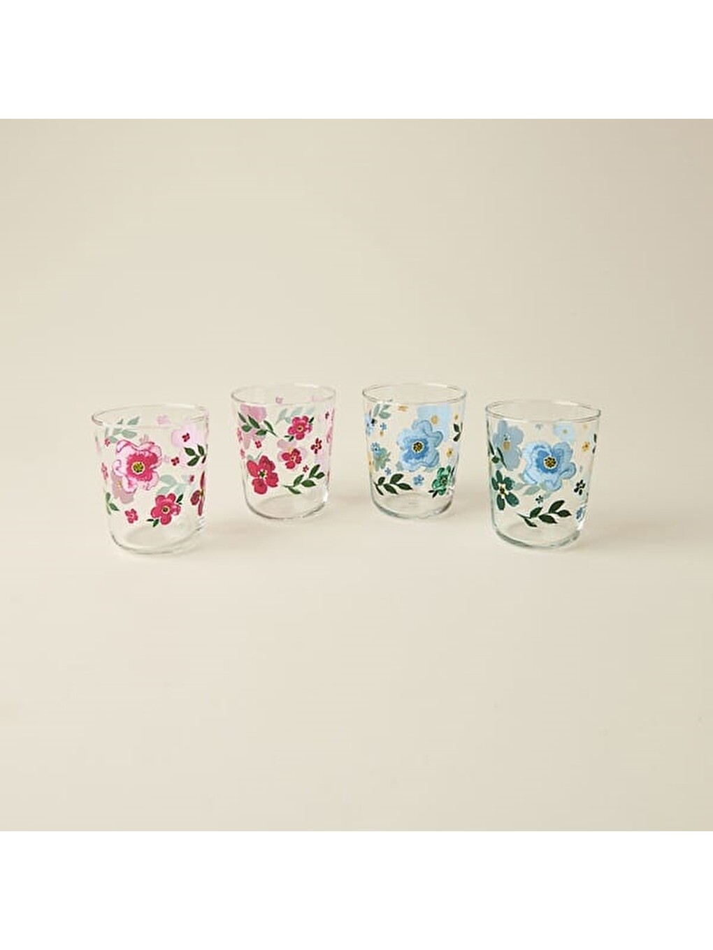 Karışık Florina 4'lü Su Bardağı Seti - Asorti - 315 Ml