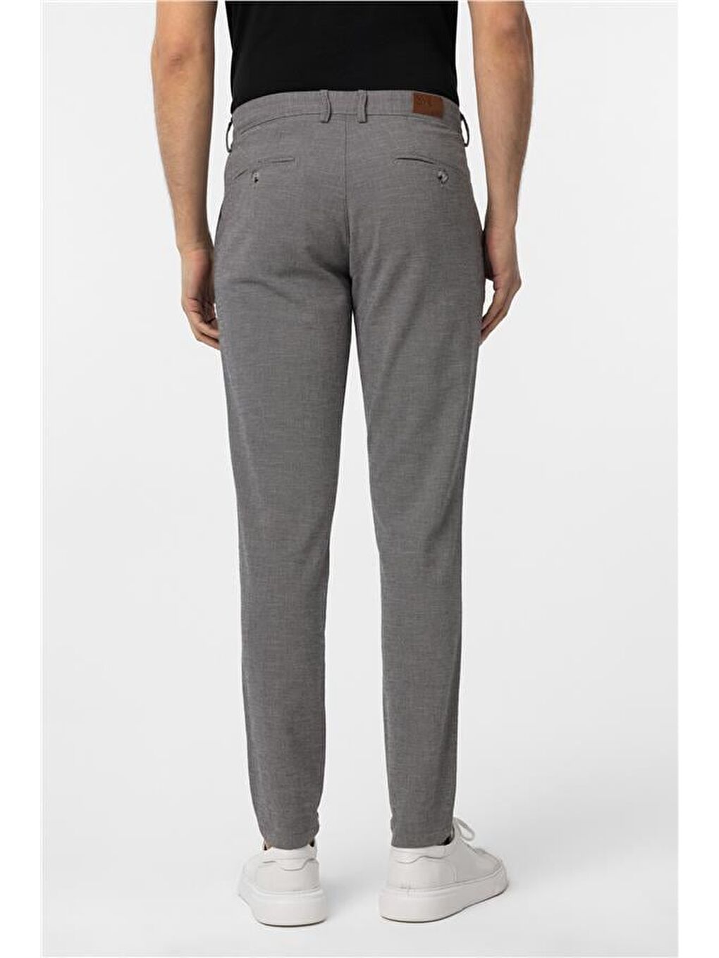 Siyah Slim Armürlü Pantolon-4