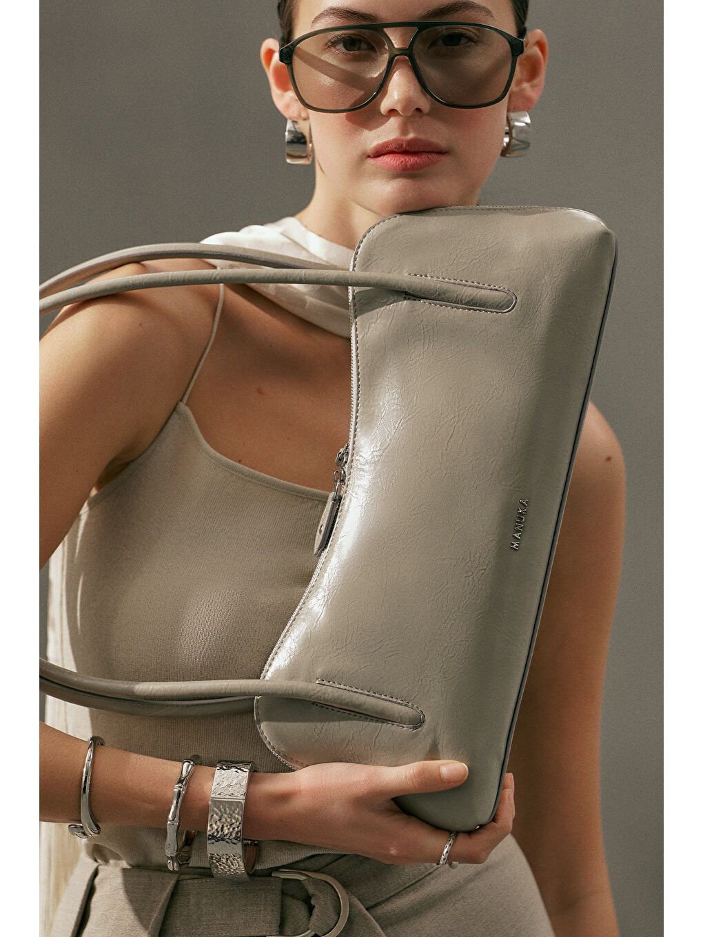 Kera Baget Çanta Gri-10