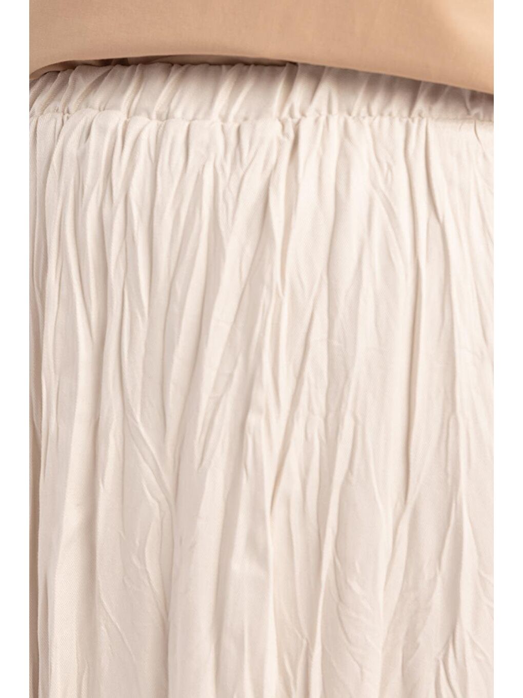 Bej Taş-Kraşlı Lastikli Basic Etek-3