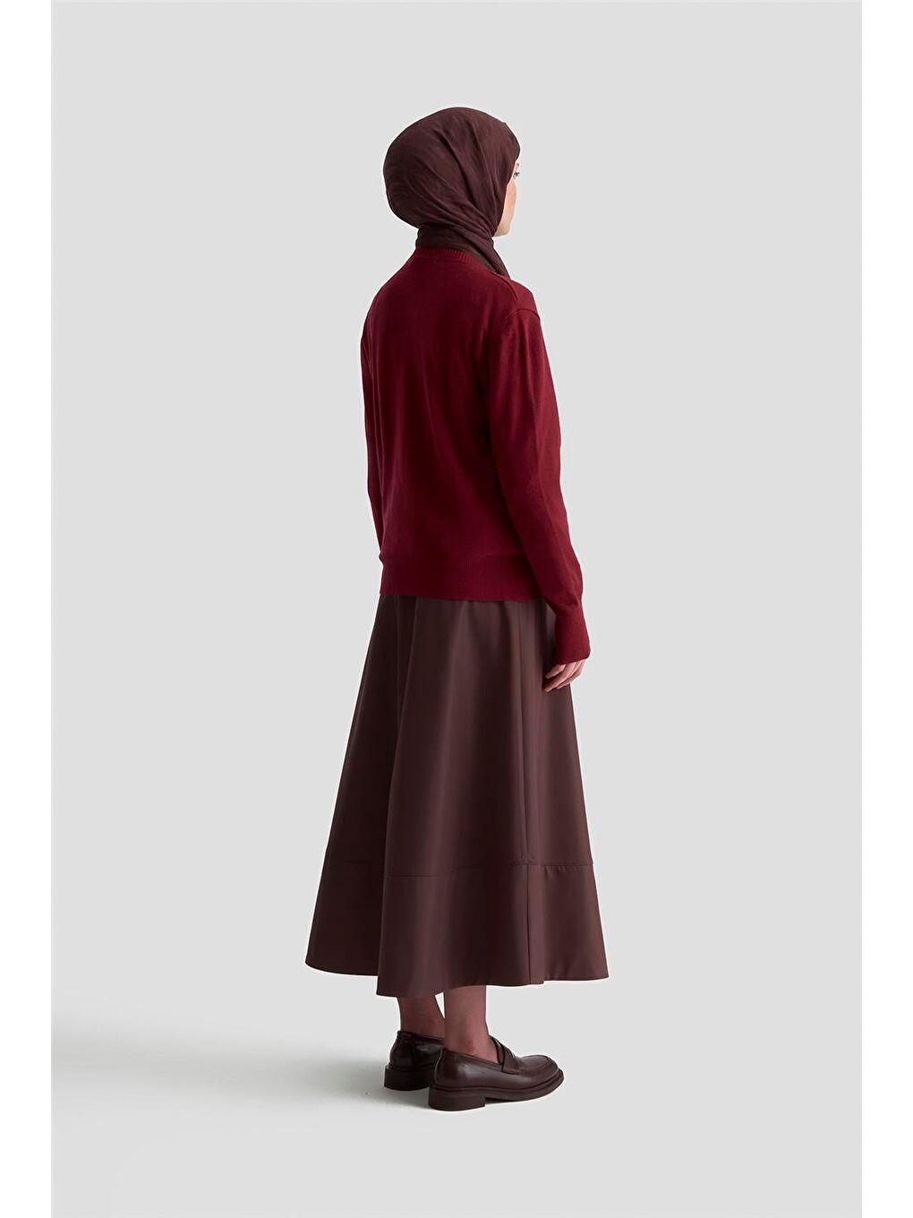 Düğme Detaylı Basic Hırka 25Kd7012 Bordo-4