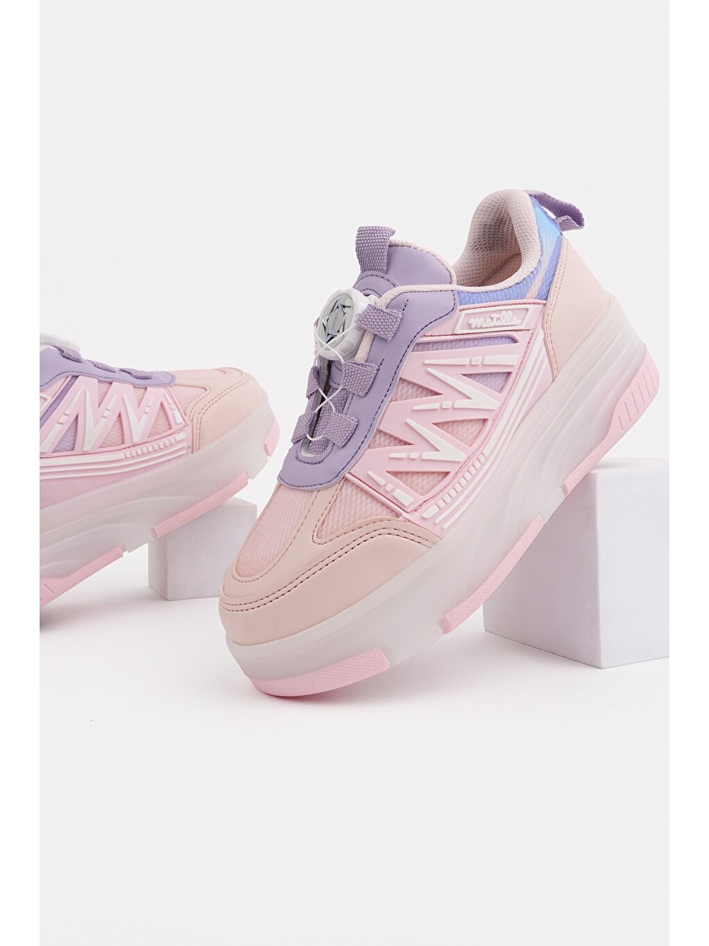 Pembe SKY Çocuk Işıklı Patenli Tekerlekli Sneaker Spor Ayakkabı-1