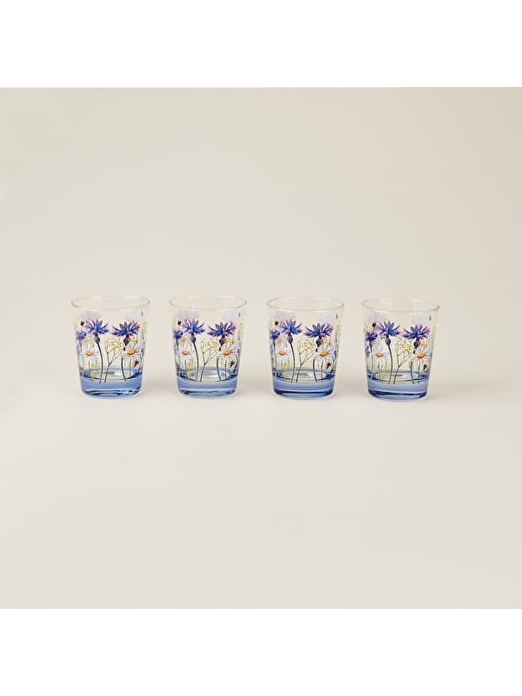 Karışık Cornflower 4'lü Meşrubat Ve Su Bardağı - Renkli - 275 Ml
