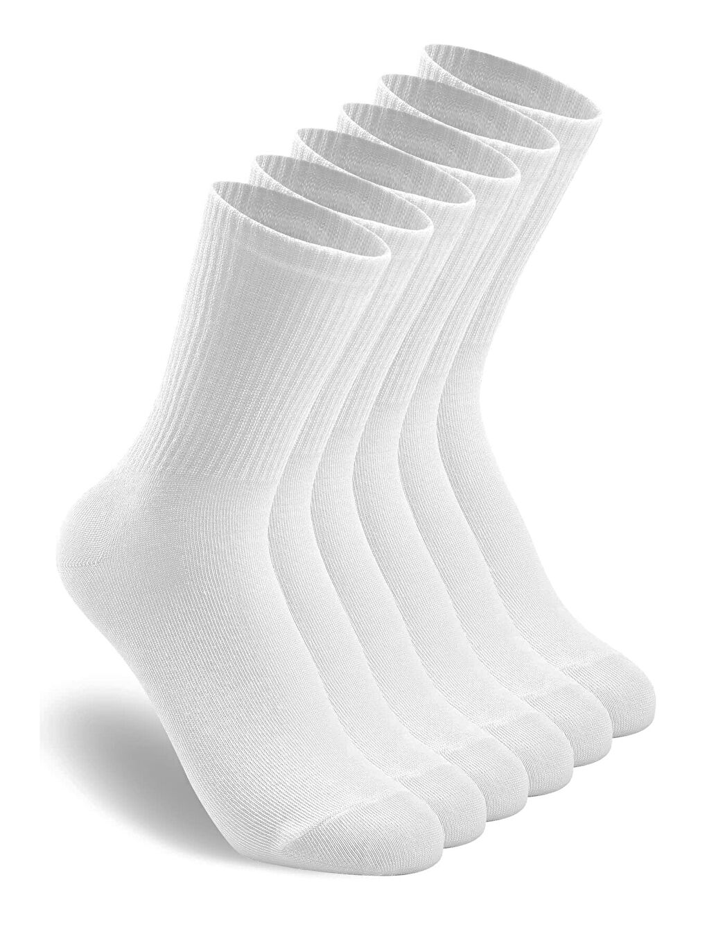 Beyaz 6 Çift Pamuklu Tenis Çorap Soket Boy - Unisex