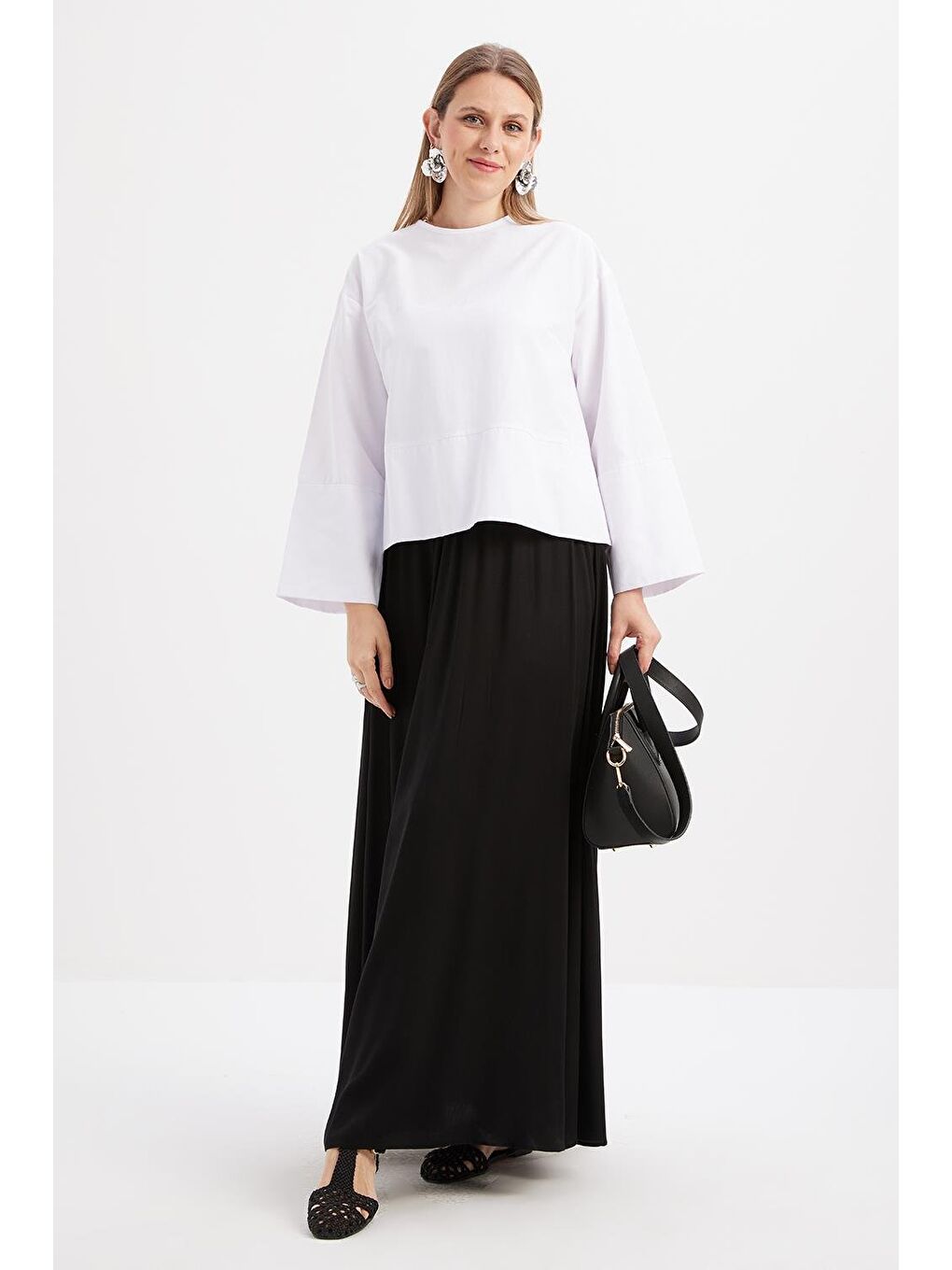 Siyah-Lastikli Basic Etek-1