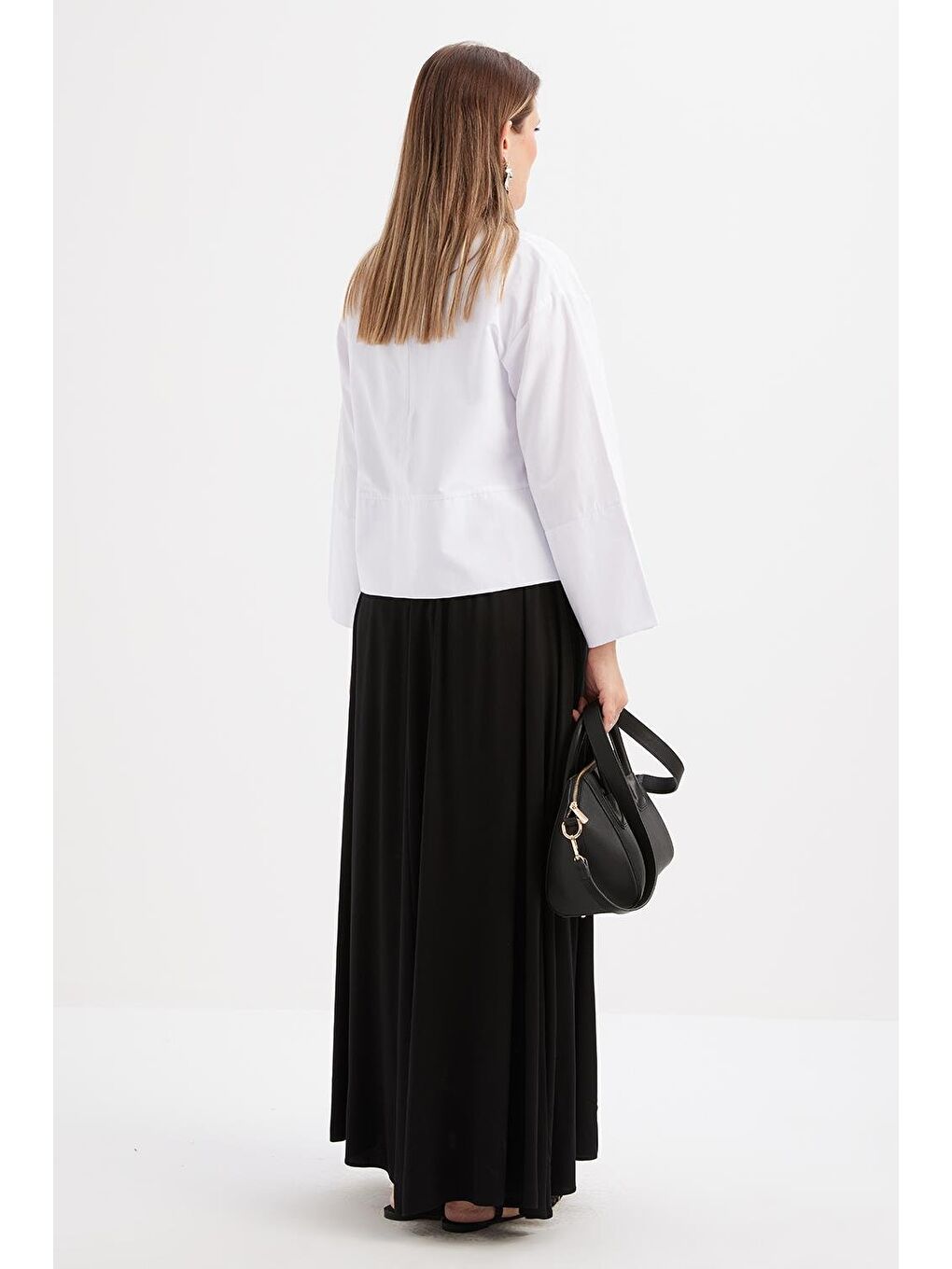 Siyah-Lastikli Basic Etek-3