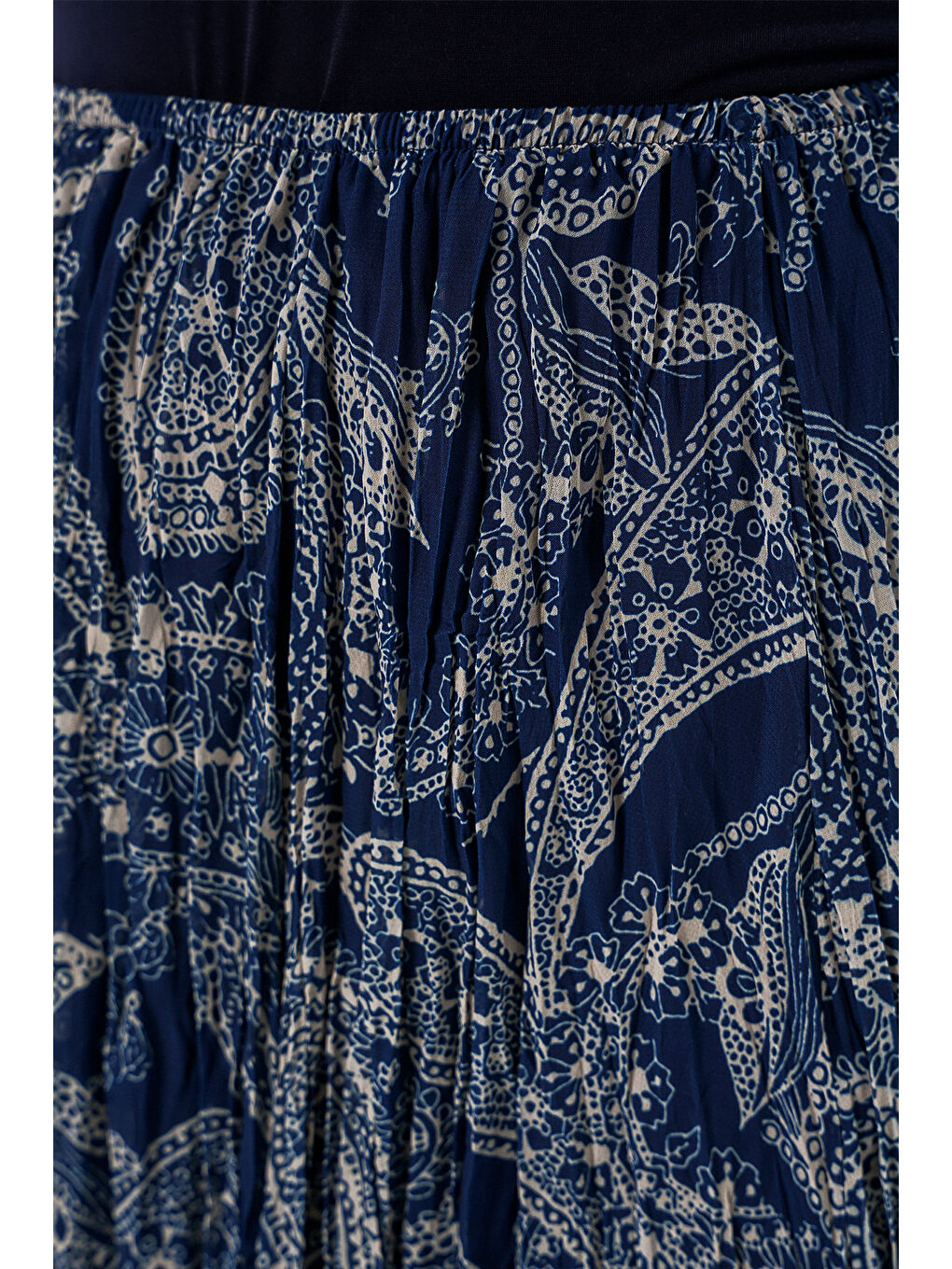 Kadın Asimetrik Tül Şifon Etek 8061 - Lacivert-4