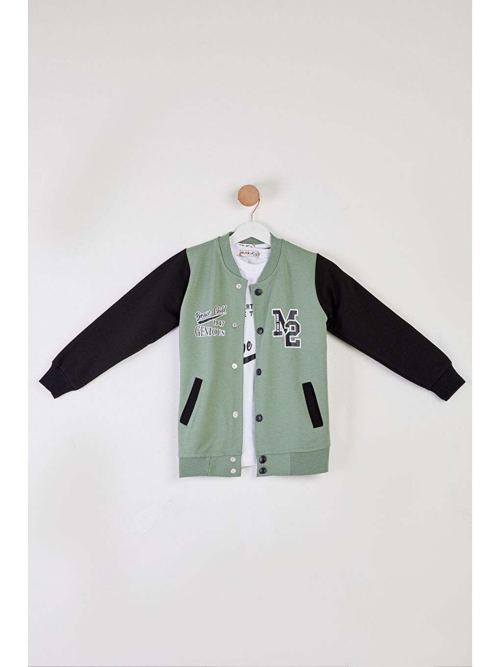 Yeşil Erkek Çocuk Mint Kolej Ceket İkili Takım - 26314