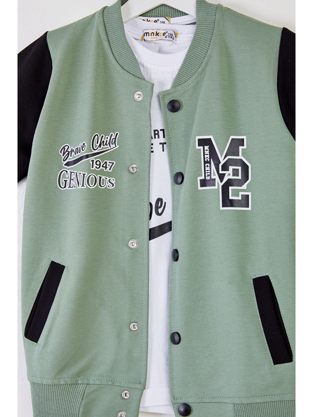 Yeşil Erkek Çocuk Mint Kolej Ceket İkili Takım - 26314-1
