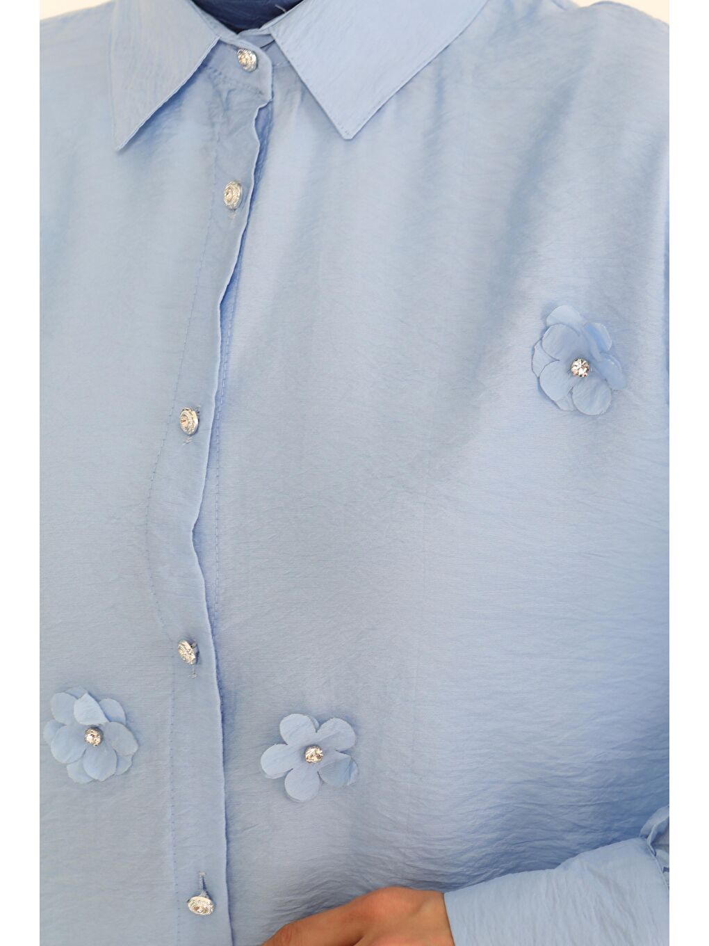 Çiçekli Tunik Bebe Mavi - 27272-3