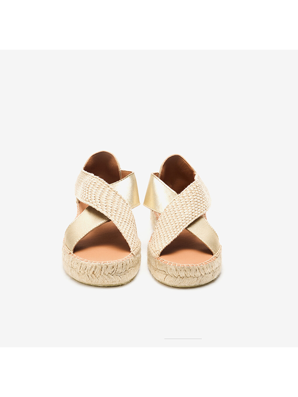 Sarı Kadın Sandalet Mar Flat Espadrılle In Suede And Raffıa Platin-2