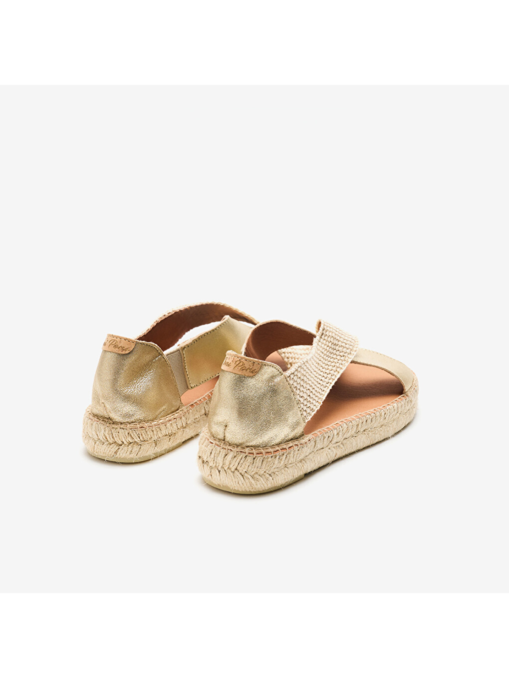 Sarı Kadın Sandalet Mar Flat Espadrılle In Suede And Raffıa Platin-3