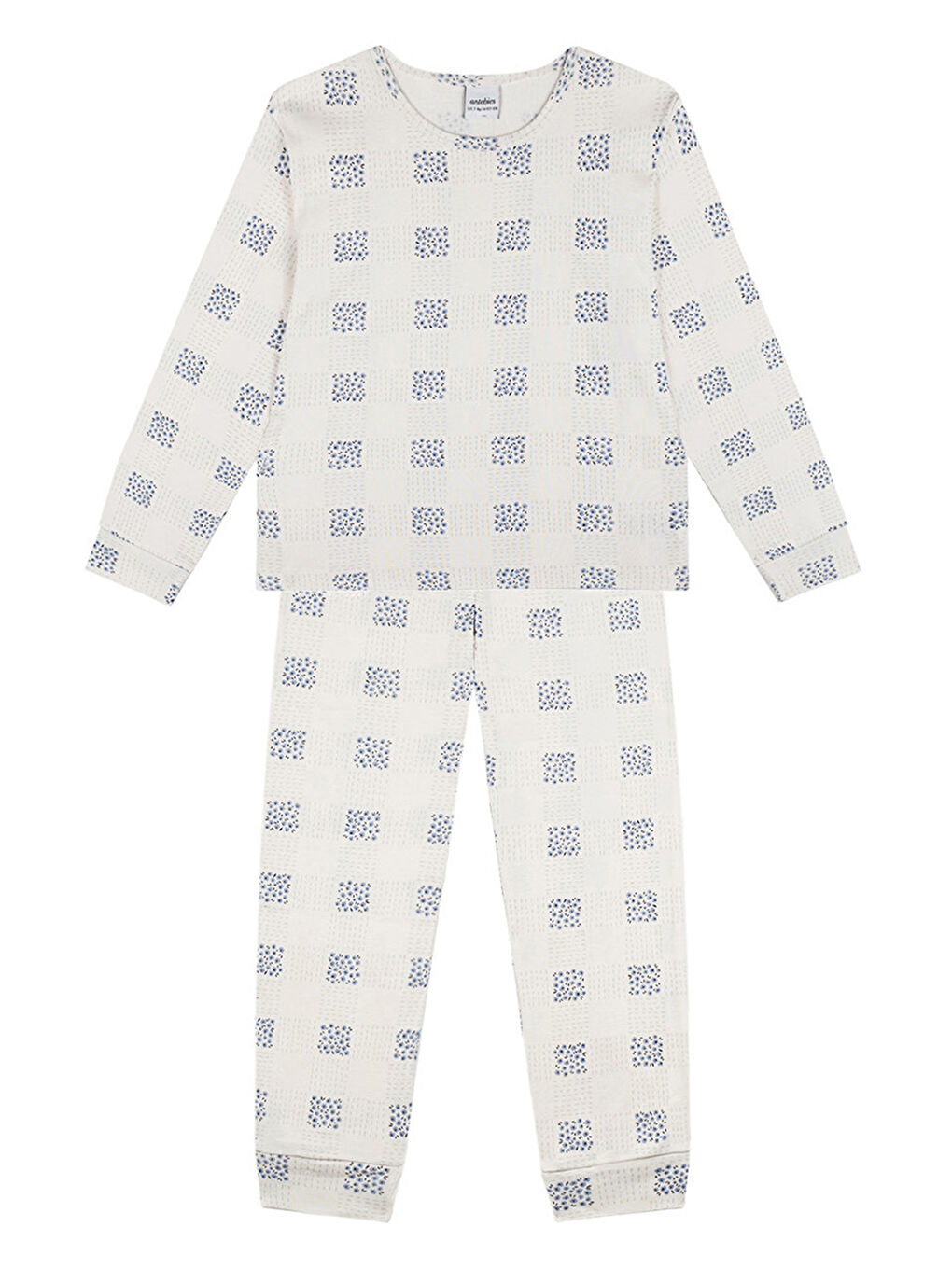 Ekru Organik Krem Uzun Kollu Kız Çocuk Pijama Takımı