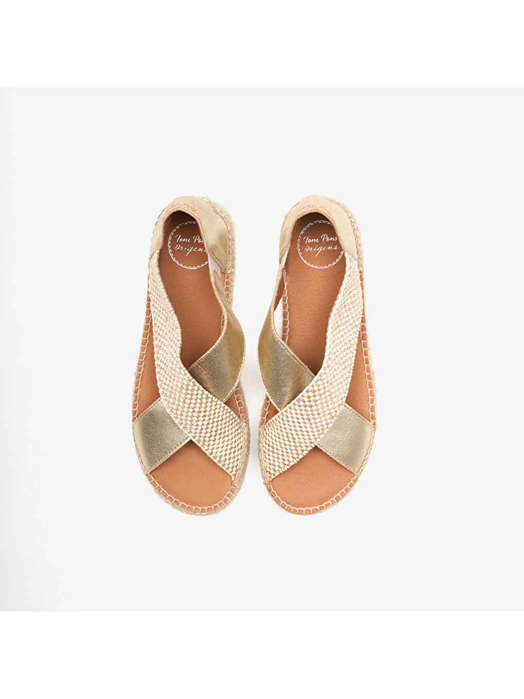 Sarı Kadın Sandalet Mar Flat Espadrılle In Suede And Raffıa Platin-4
