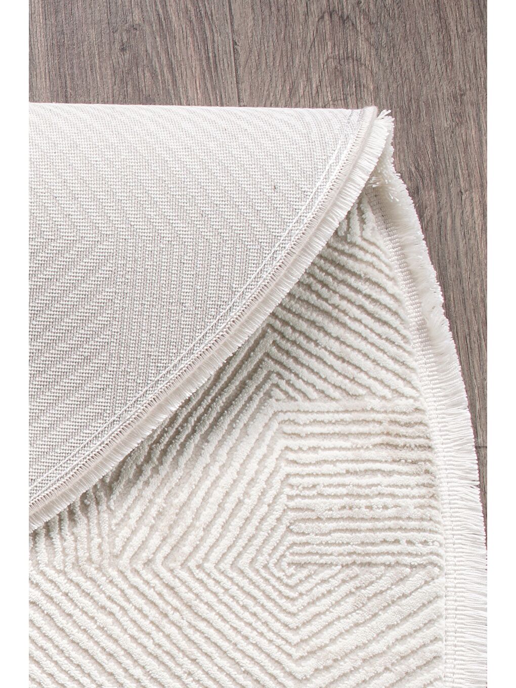 Ekru Leo 2969 Modern Dokuma Yuvarlak Halı-80x80 (Yuvarlak)-3