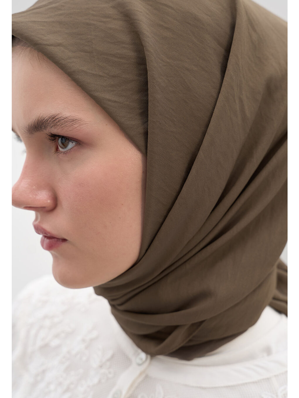 Kahverengi Pamuk Viskon Eşarp Toprak-3