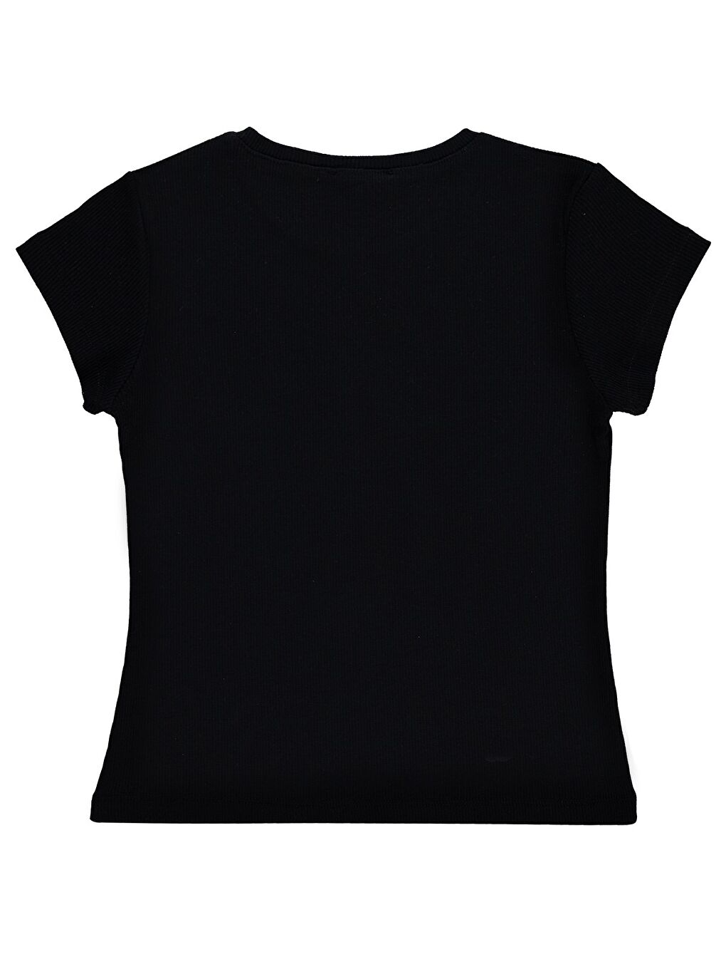 Girls Çiçekli 4-9 Yaş Tişört - Siyah-1