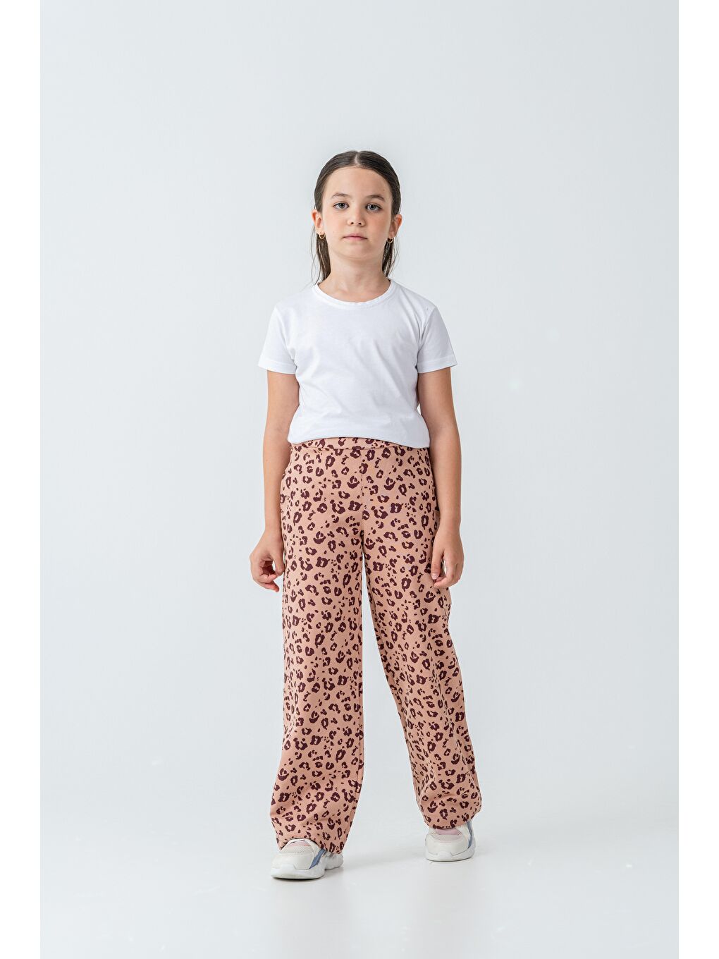 Pembe Tüm Alan Baskılı Kız Çocuk Eşofman Altı