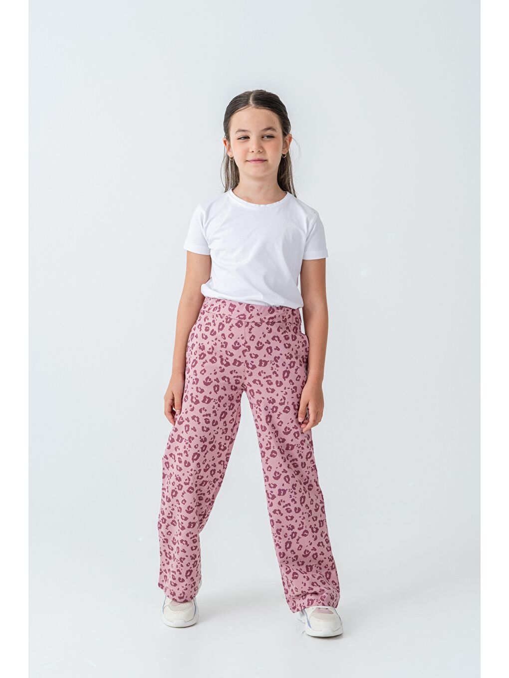 Pembe Tüm Alan Baskılı Kız Çocuk Eşofman Altı