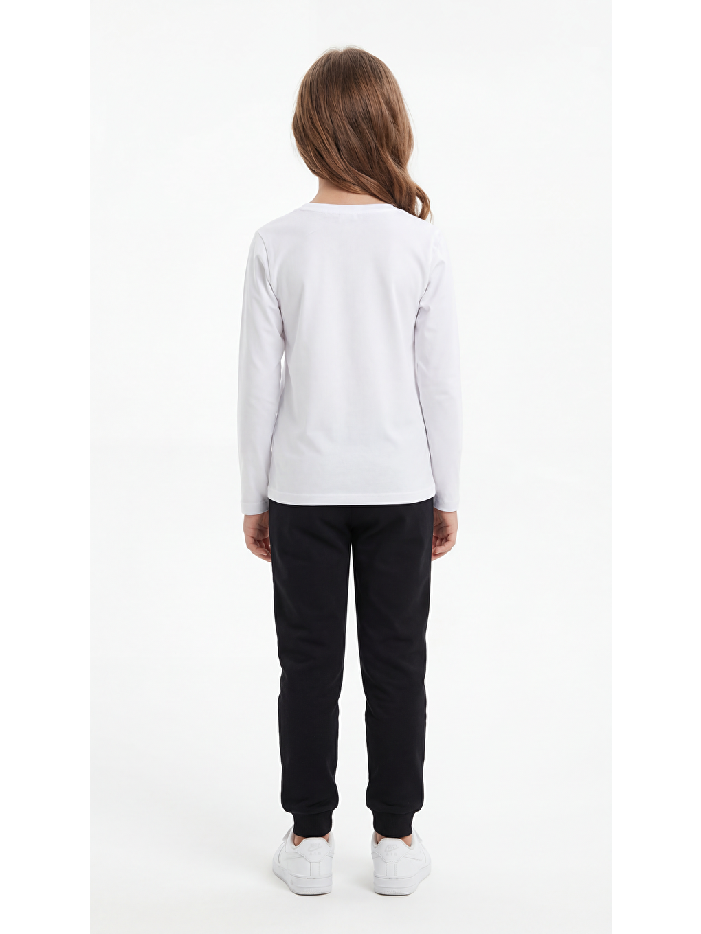 Beyaz Basic Uzun Kol Kız Çocuk Badi-3