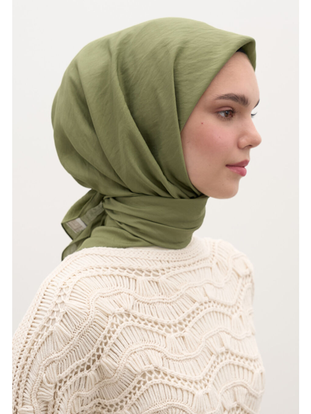 Yeşil Pamuk Viskon Eşarp Orman-2