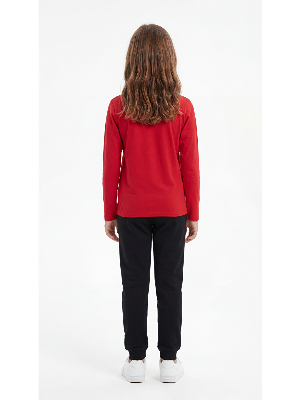 Kırmızı Basic Uzun Kol Kız Çocuk Badi-3