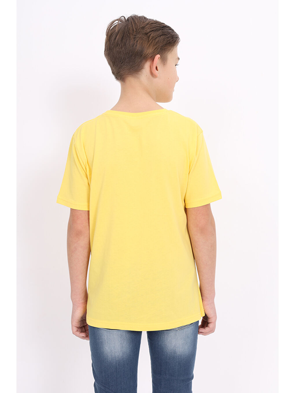 Sarı Erkek Çocuk Baskılı Tişört-2