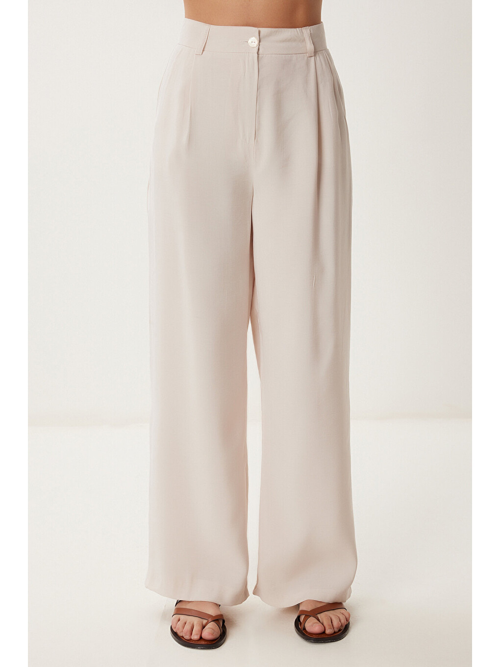 Ekru Modal Bluz Pantolon Takım KREM LBV0069-3