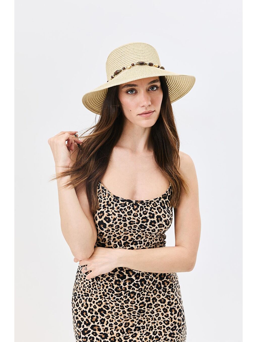 Hasır Plaj Şapkası Y25730-19 Bej