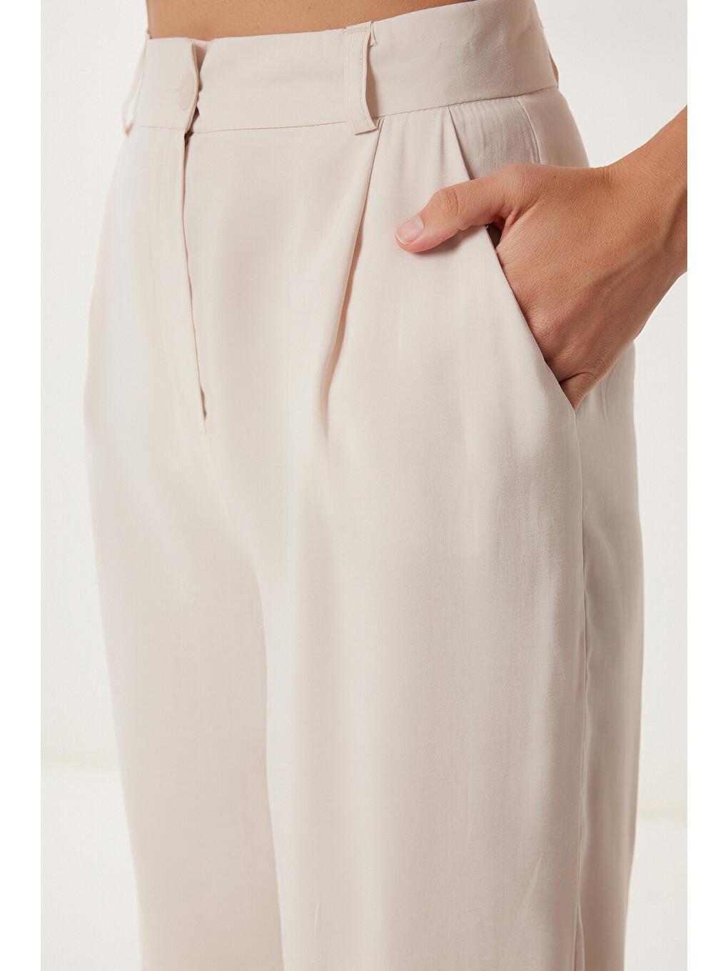 Ekru Modal Bluz Pantolon Takım KREM LBV0069-4