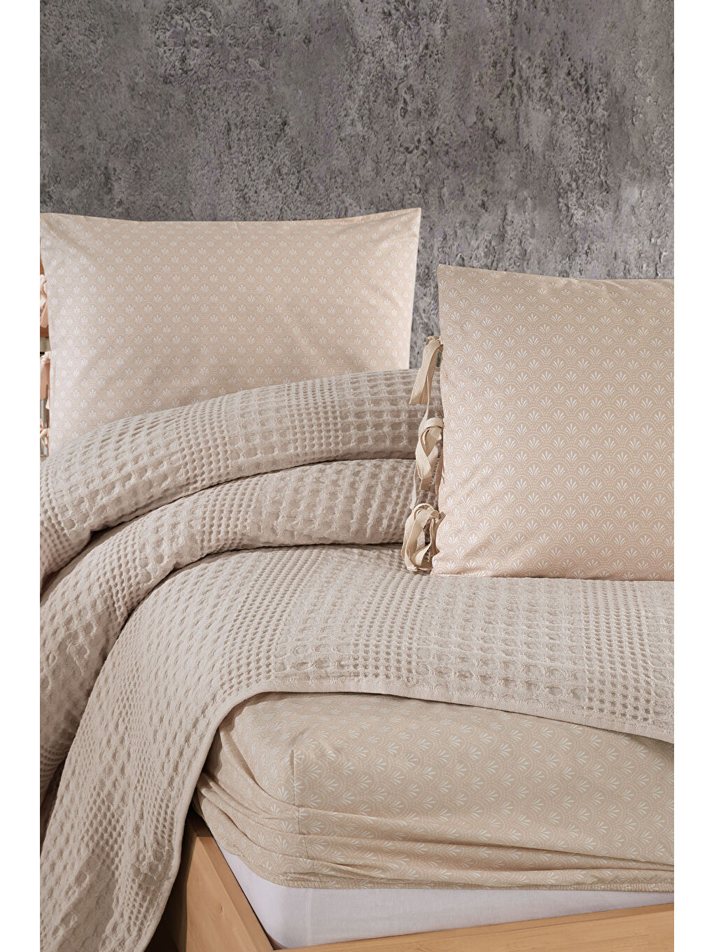 Silvia Pike Seti Çift Kişilik (220x240 cm) Ekru-2