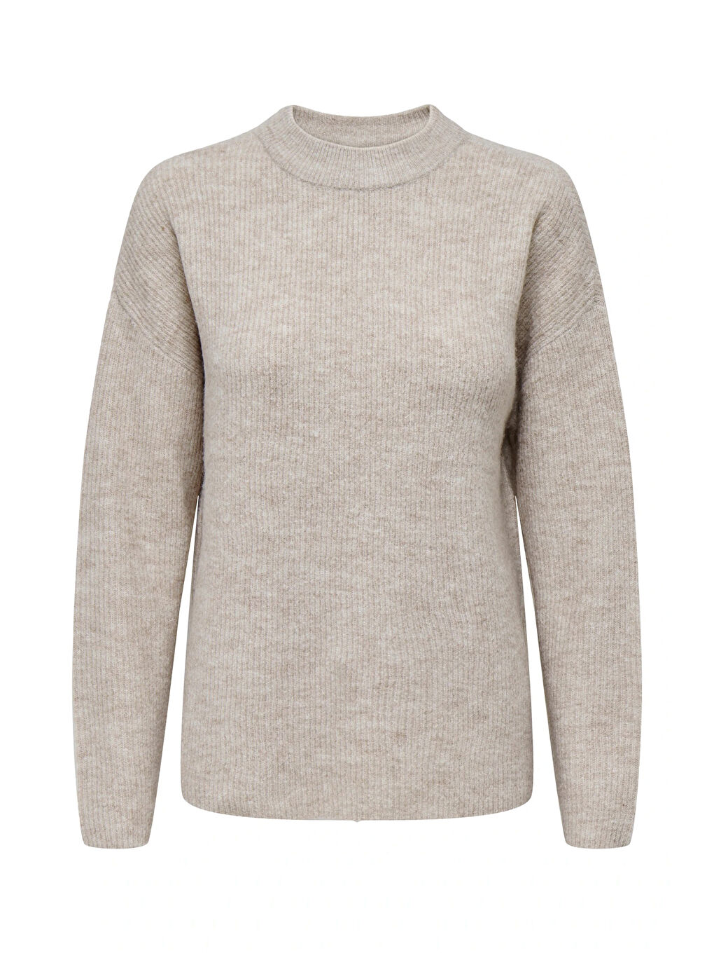 Bej Onlcamilla Streç Regular Fit Bisiklet Yaka Örme Kadın Kazak 15277080-5