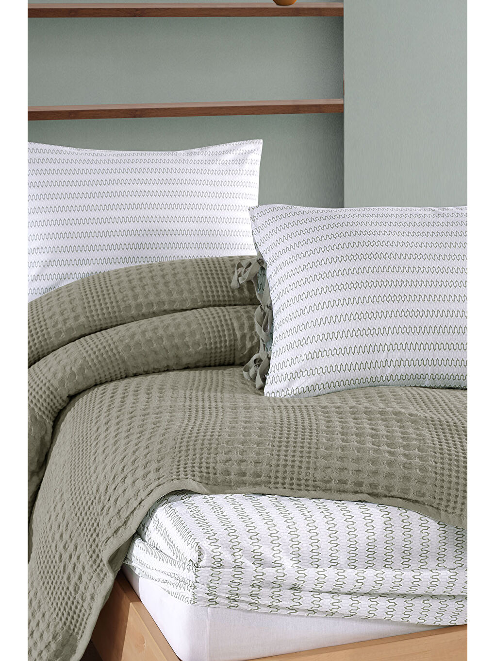 Silvia Pike Seti Çift Kişilik (220x240 cm) Yeşil-2