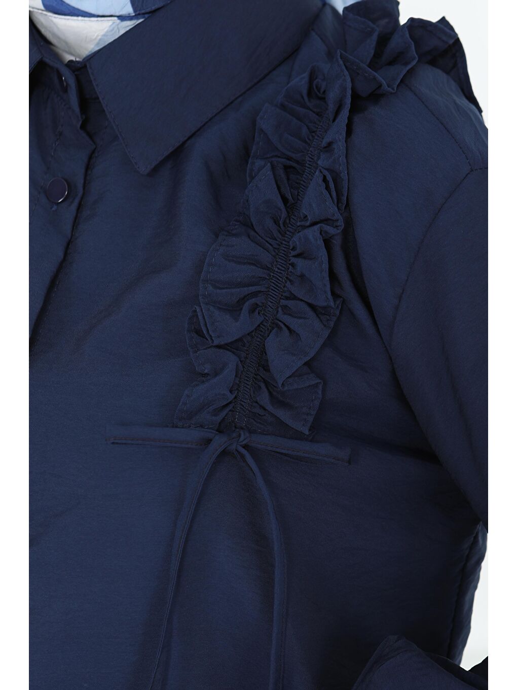 Fırfır Detaylı Tunik Lacivert - 27274-3