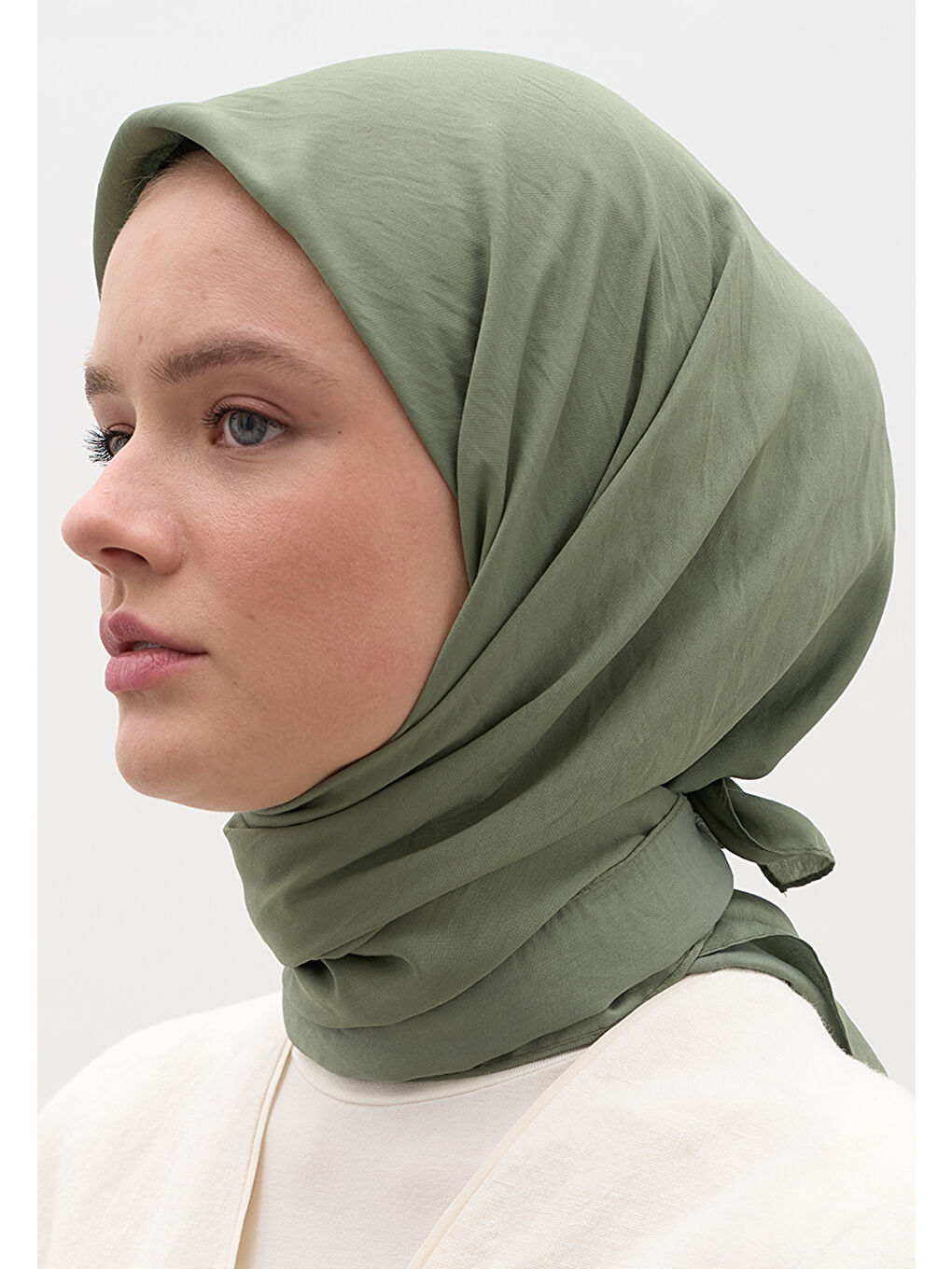 Yeşil Pamuk Viskon Eşarp Mint-1