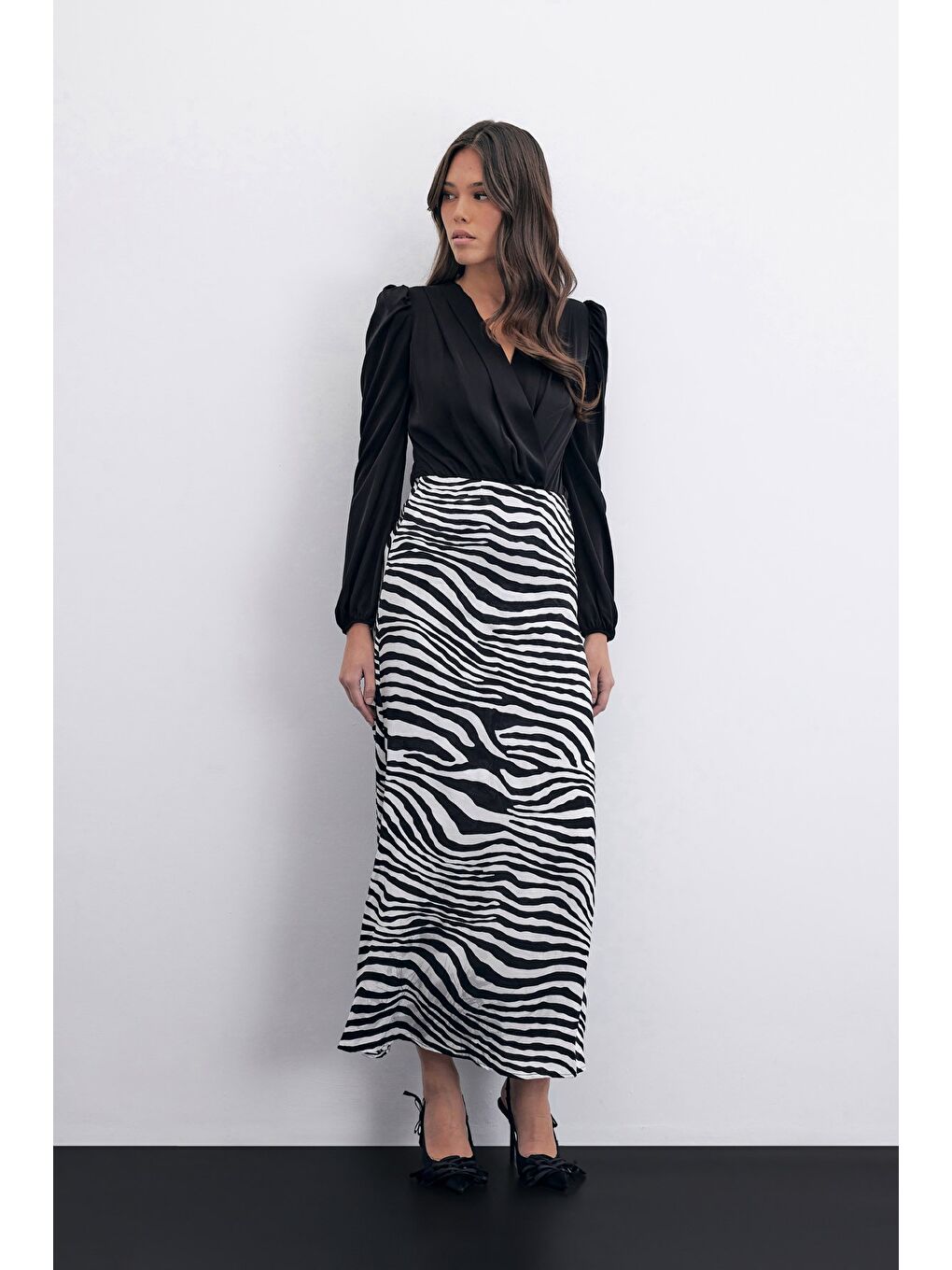 Zebra Desen Etek - Siyah