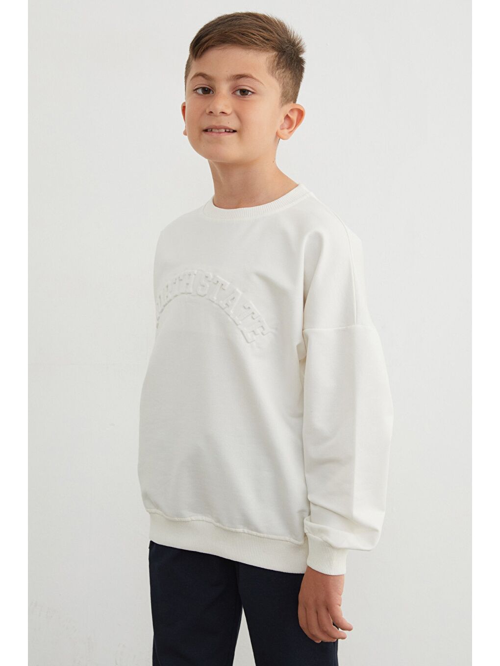 Ekru North State Kabartmalı Erkek Çocuk Sweatshirt-2