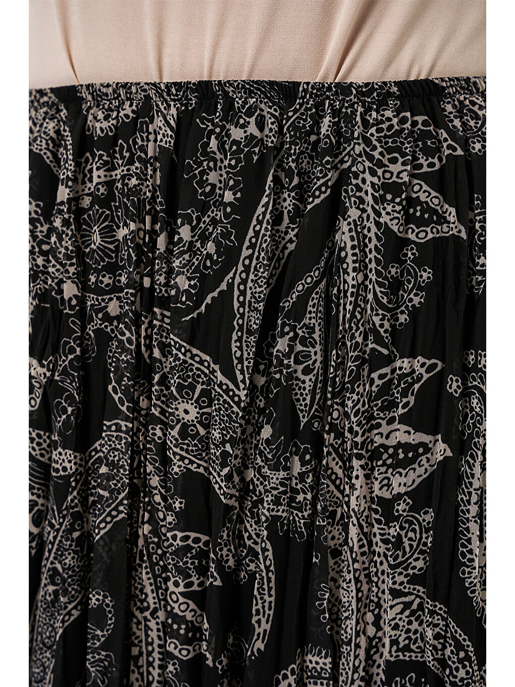 Kadın Asimetrik Tül Şifon Etek 8061 - Siyah-4