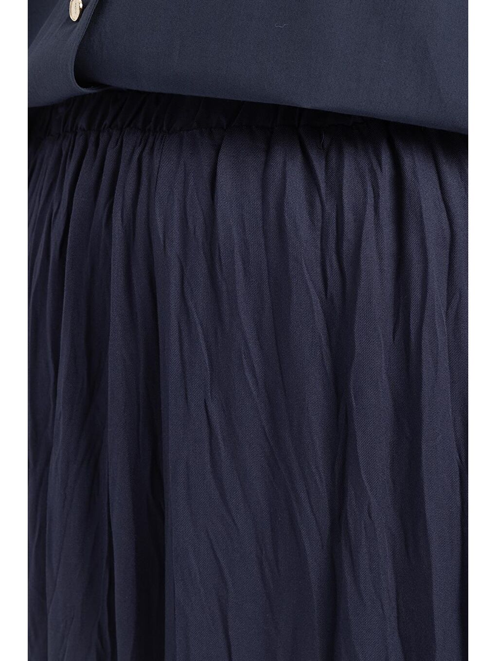 İndigo-Kraşlı Lastikli Basic Etek-4