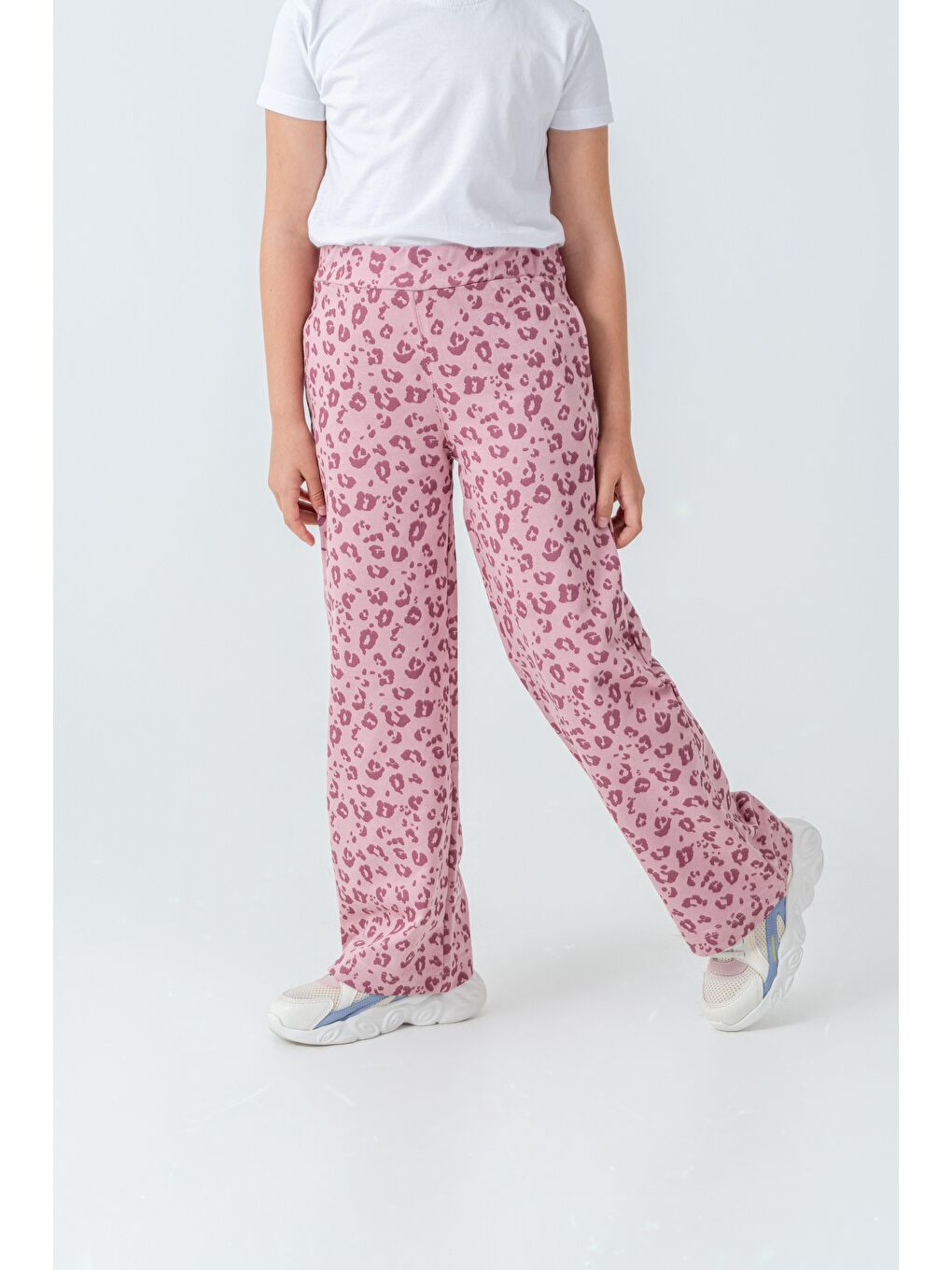 Pembe Tüm Alan Baskılı Kız Çocuk Eşofman Altı-1