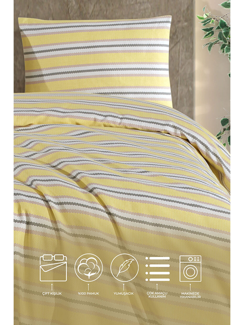 Scatt Pike Çift Kişilik (200x220 cm) Ekru-1