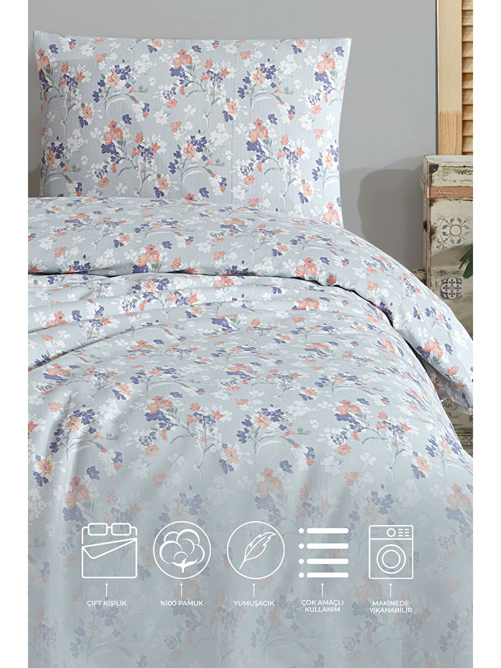 Floret Pike Çift Kişilik (200x220 cm) Yeşil-1