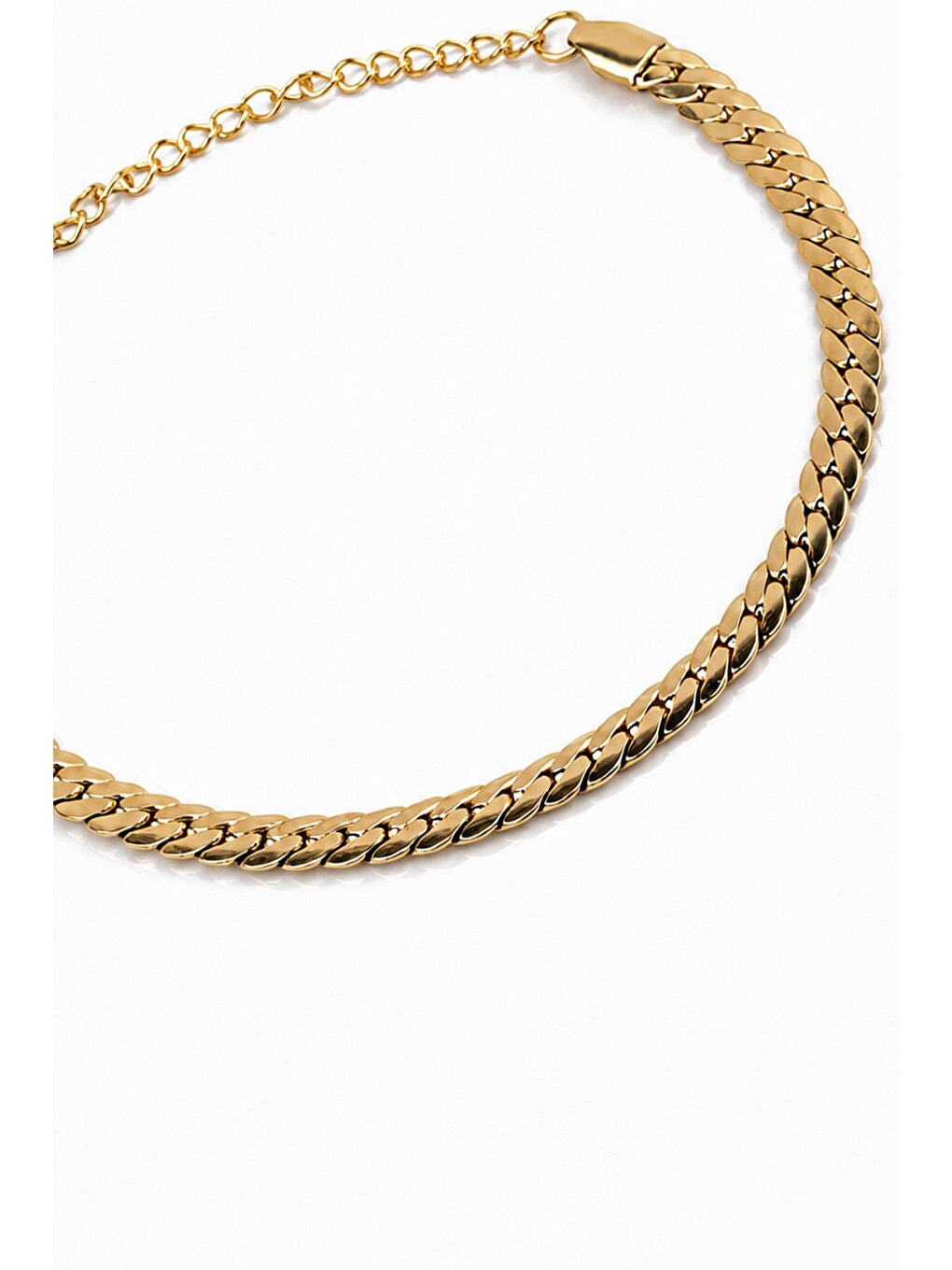 Sarı Yassı Gold Model Çelik Bileklik-3
