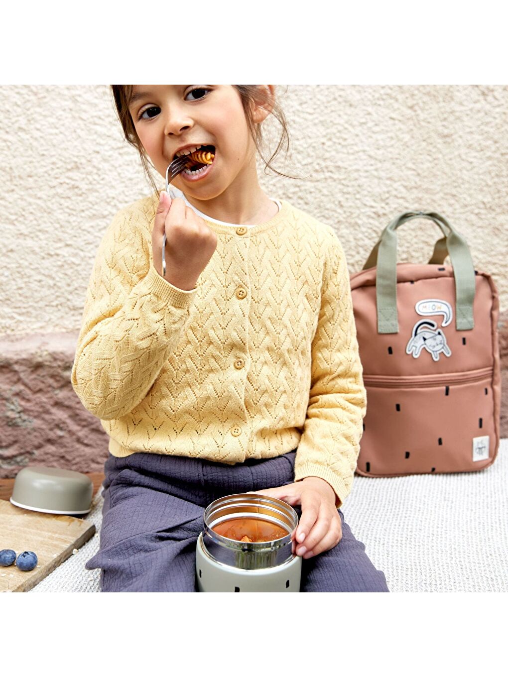 Yeşil Happy Prints Yemek Termosu Light Olive-3