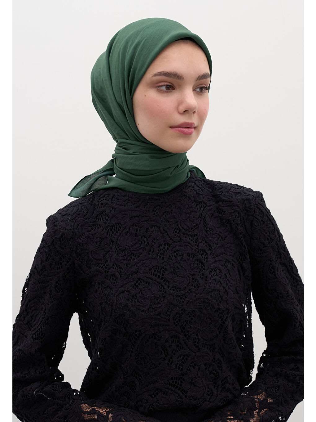 Pamuk Viskon Eşarp Petrol-1