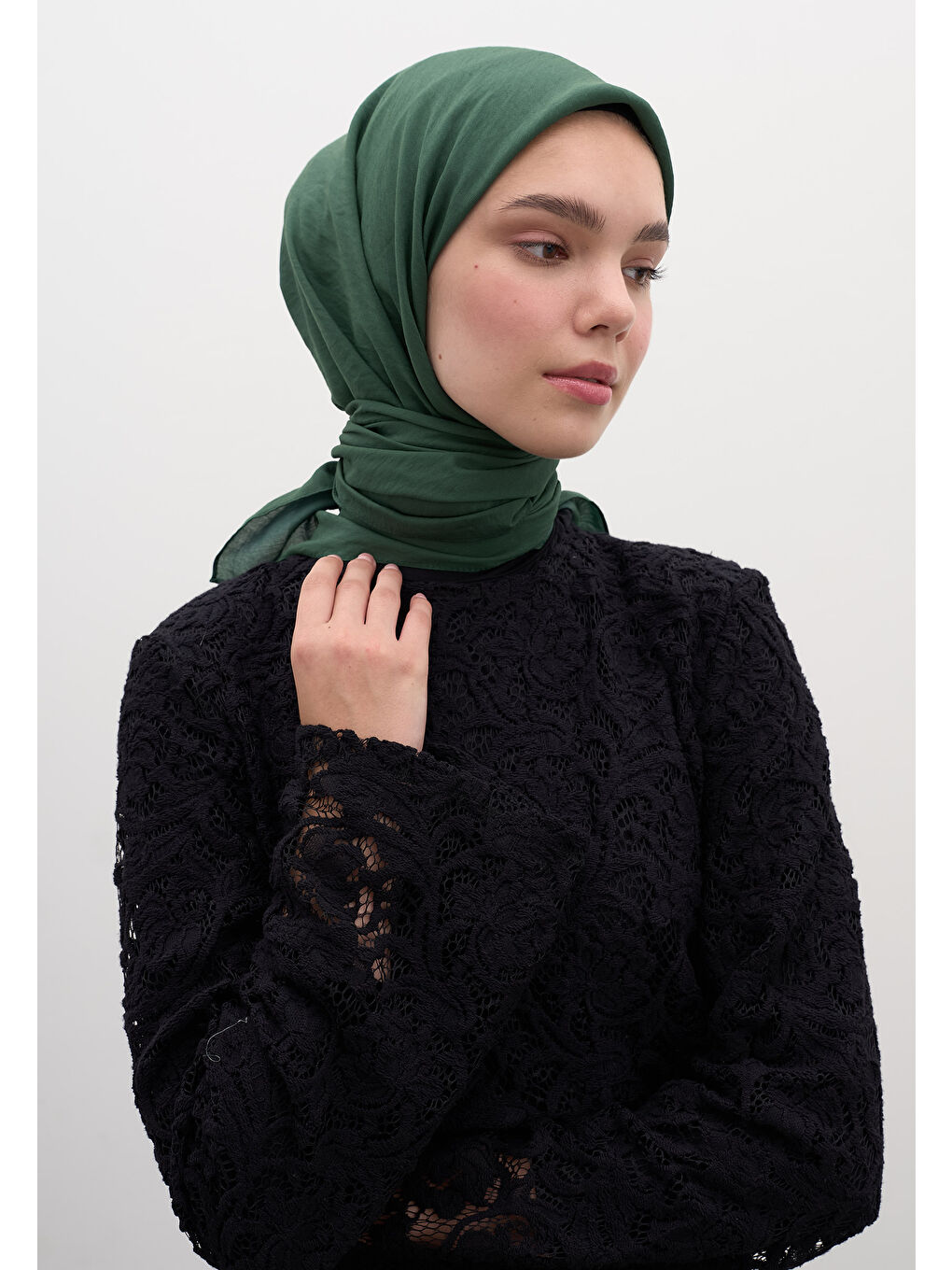 Pamuk Viskon Eşarp Petrol-2