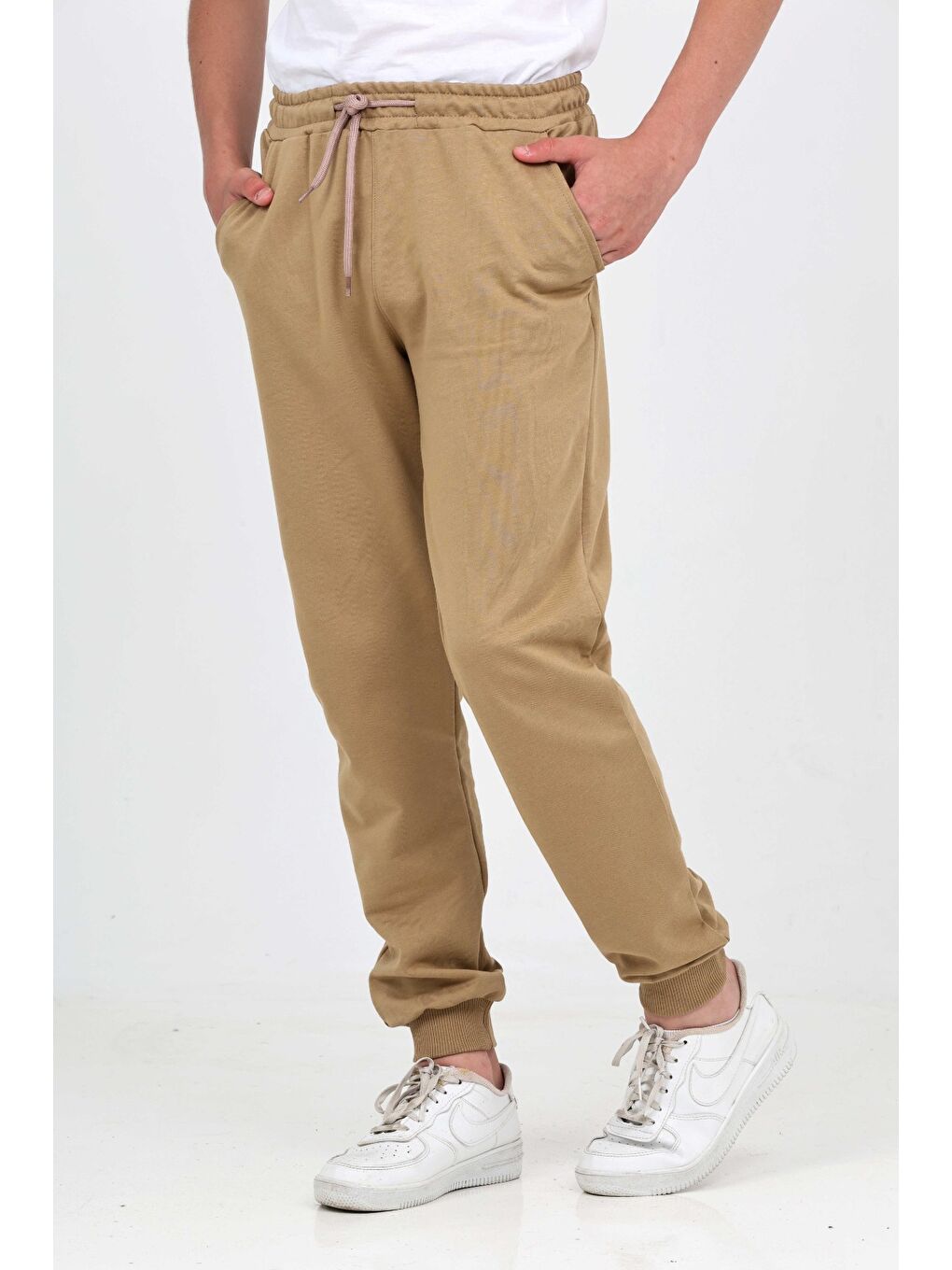 Kahverengi Erkek Çocuk Paçası Lastikli Eşofman Alt