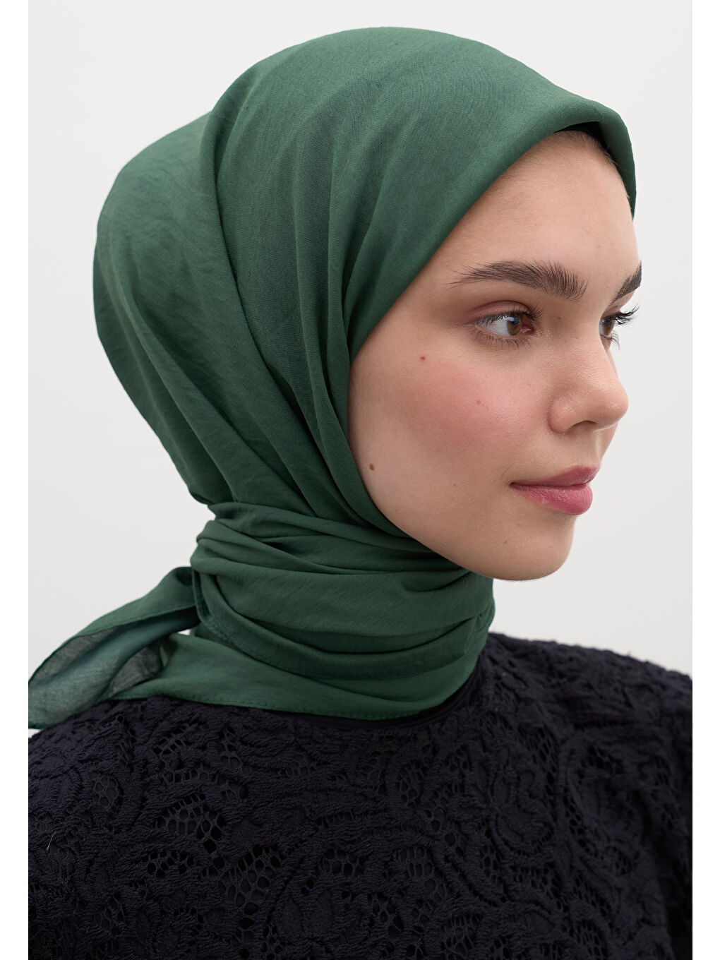 Pamuk Viskon Eşarp Petrol-3