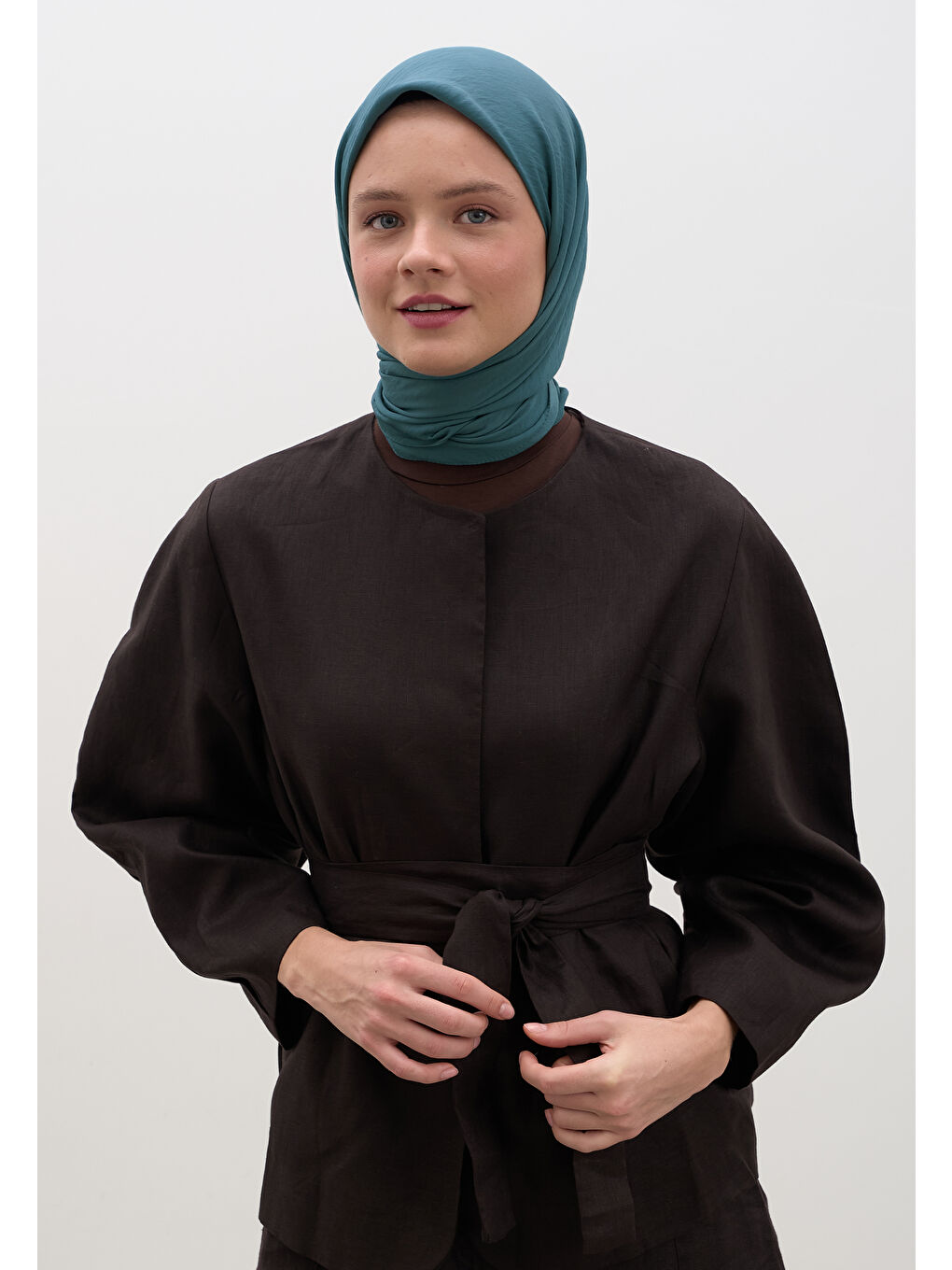 Pamuk Viskon Eşarp Jean Mavi-1