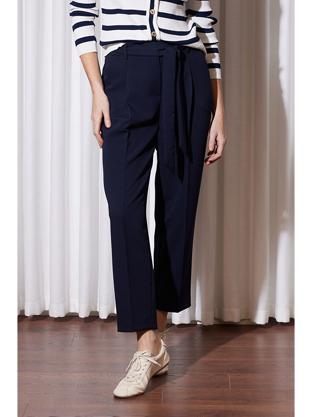 Missemramiss Kuşaklı Havuç Pantolon 5291 Lacivert